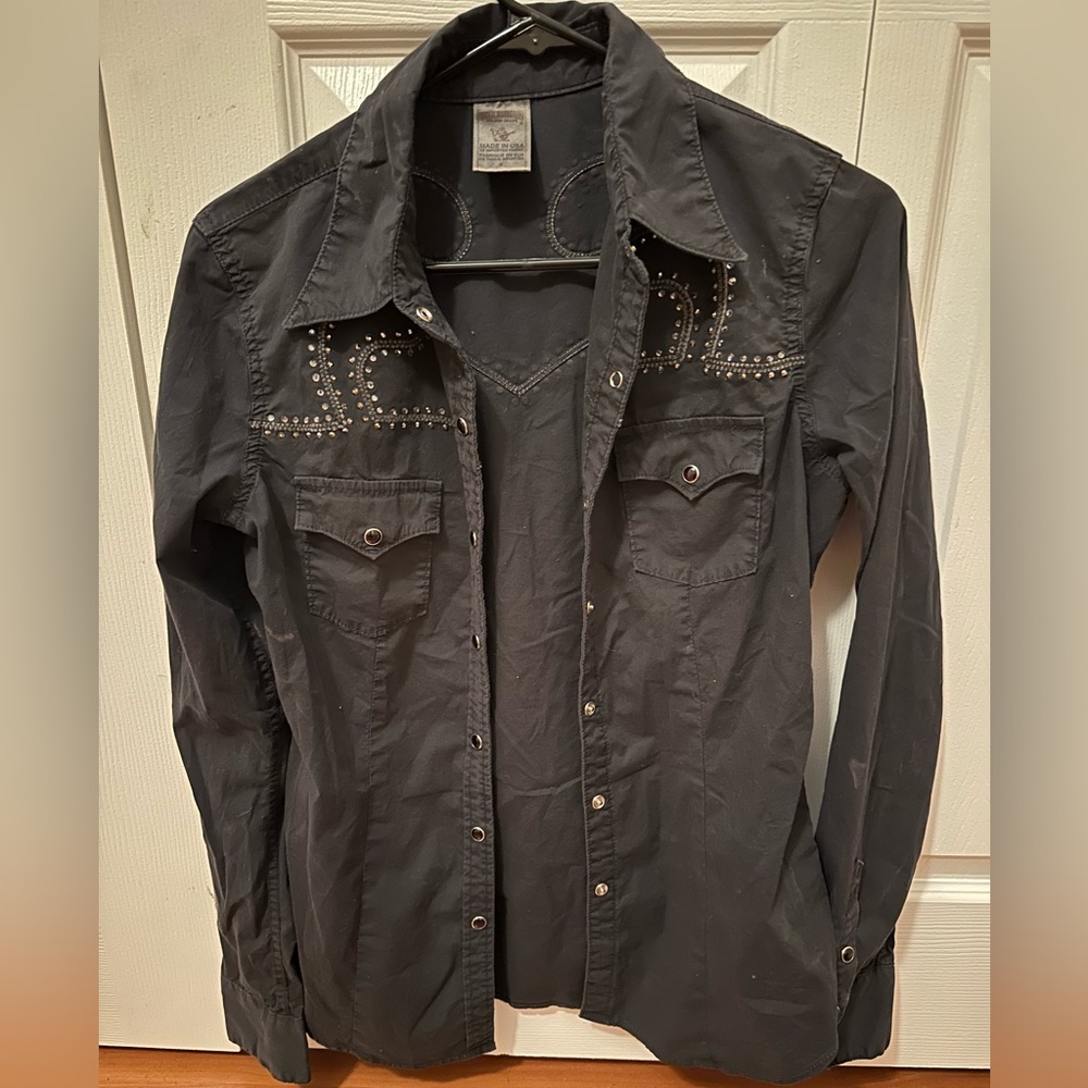 True Religion bedazzled button up